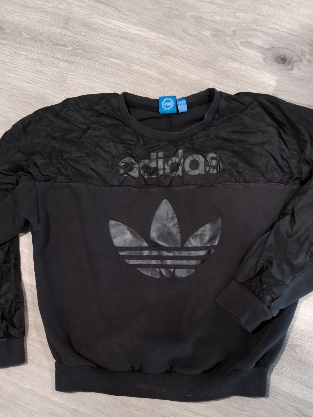 Adidas Black Crewneck Sweatshirt with Trefoil Logo Women's Medium